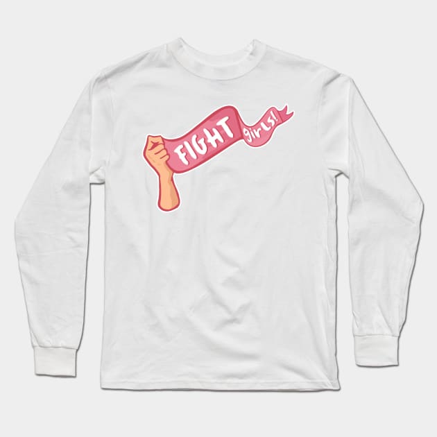 Fight Girls!- Breast cancer awareness Long Sleeve T-Shirt by Misfit04